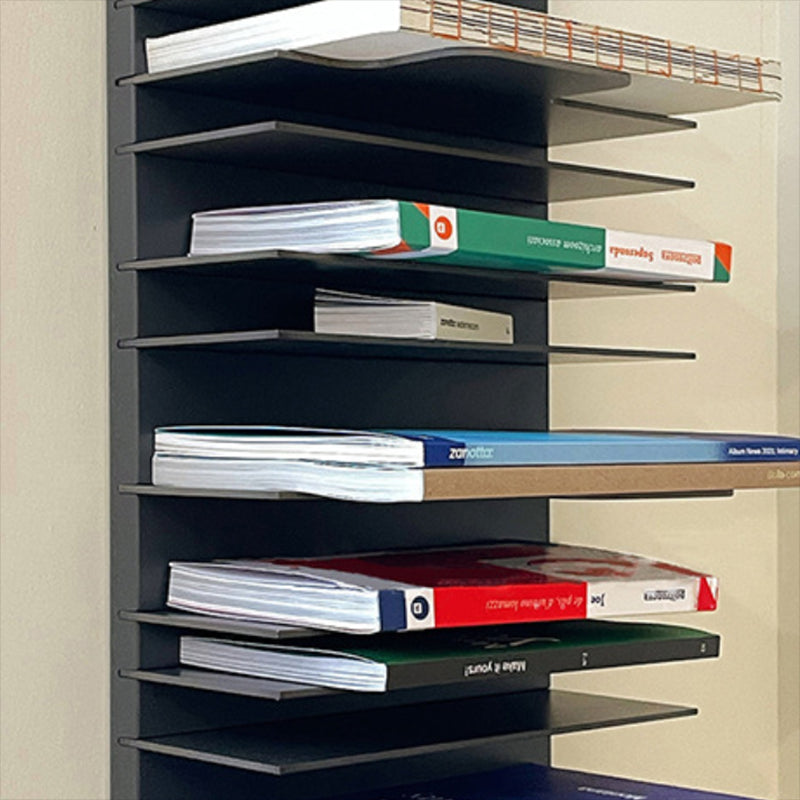 Industriële metalen boekenkast zwevende back -boekenplank met planken