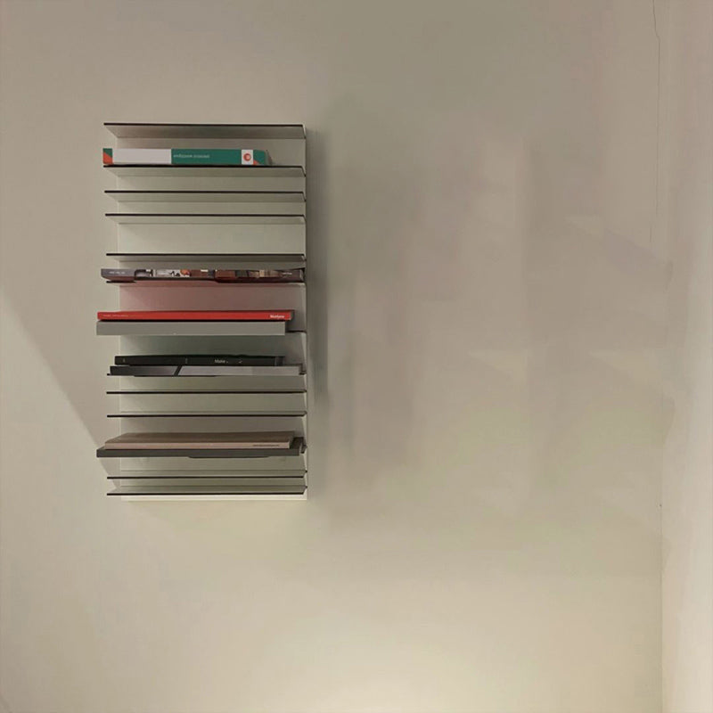 Industriële metalen boekenkast zwevende back -boekenplank met planken