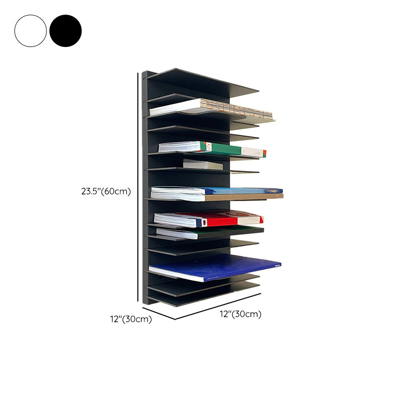 Industriële metalen boekenkast zwevende back -boekenplank met planken