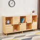 Wooden Natural Bookcase Contemporary Closed Back Standard Bookshelf