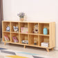 Wooden Natural Bookcase Contemporary Closed Back Standard Bookshelf