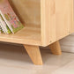 Wooden Natural Bookcase Contemporary Closed Back Standard Bookshelf