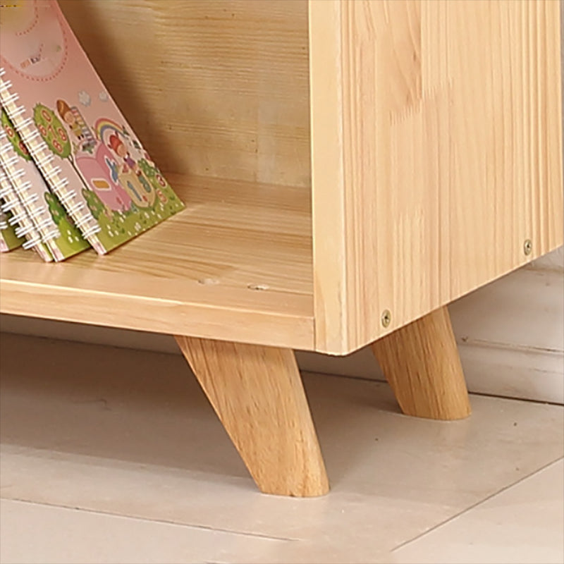 Wooden Natural Bookcase Contemporary Closed Back Standard Bookshelf
