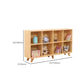 Wooden Natural Bookcase Contemporary Closed Back Standard Bookshelf