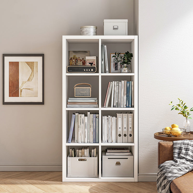 Modern Closed Back Bookcase Engineered Wood Bookshelf with Shelves for Home Office 25.6"L x 11.8"W x 47.2"H White Clearhalo 'Bookcases' 'furn' 'furn_bookcases' 'Furniture' 'Office Furniture' 6649891