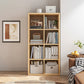 Modern Closed Back Bookcase Engineered Wood Bookshelf with Shelves for Home Office 25.6"L x 11.8"W x 47.2"H Light Walnut Clearhalo 'Bookcases' 'furn' 'furn_bookcases' 'Furniture' 'Office Furniture' 6649899
