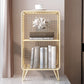 Glam Closed Back Bookshelf Standard Metal Bookcase with Shelves