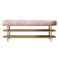 Glam 12.5" W Seating Bench Cushioned Shoe Storage Entryway and Bedroom Bench Pink Clearhalo 'Benches' 'Chairs & Seating' 'furn' 'furn_benches' 'Furniture' 'Living Room Furniture' 6649937