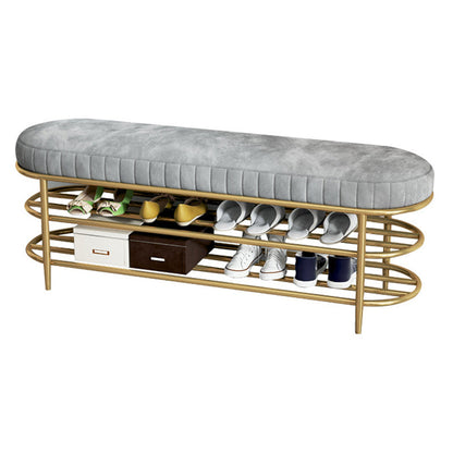 Glam 12.5" W Seating Bench Cushioned Shoe Storage Entryway and Bedroom Bench Grey Clearhalo 'Benches' 'Chairs & Seating' 'furn' 'furn_benches' 'Furniture' 'Living Room Furniture' 6649938