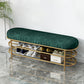Glam 12.5" W Seating Bench Cushioned Shoe Storage Entryway and Bedroom Bench 47"L x 13"W x 18"H Green Clearhalo 'Benches' 'Chairs & Seating' 'furn' 'furn_benches' 'Furniture' 'Living Room Furniture' 6649942