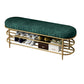 Glam 12.5" W Seating Bench Cushioned Shoe Storage Entryway and Bedroom Bench Green Clearhalo 'Benches' 'Chairs & Seating' 'furn' 'furn_benches' 'Furniture' 'Living Room Furniture' 6649943
