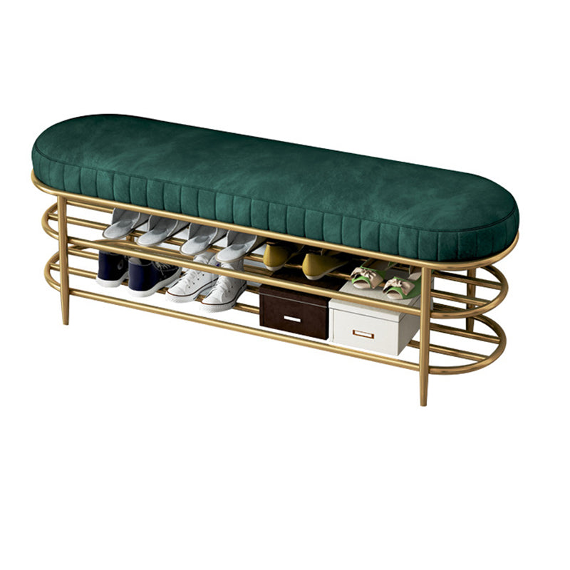 Glam 12.5" W Seating Bench Cushioned Shoe Storage Entryway and Bedroom Bench Green Clearhalo 'Benches' 'Chairs & Seating' 'furn' 'furn_benches' 'Furniture' 'Living Room Furniture' 6649943