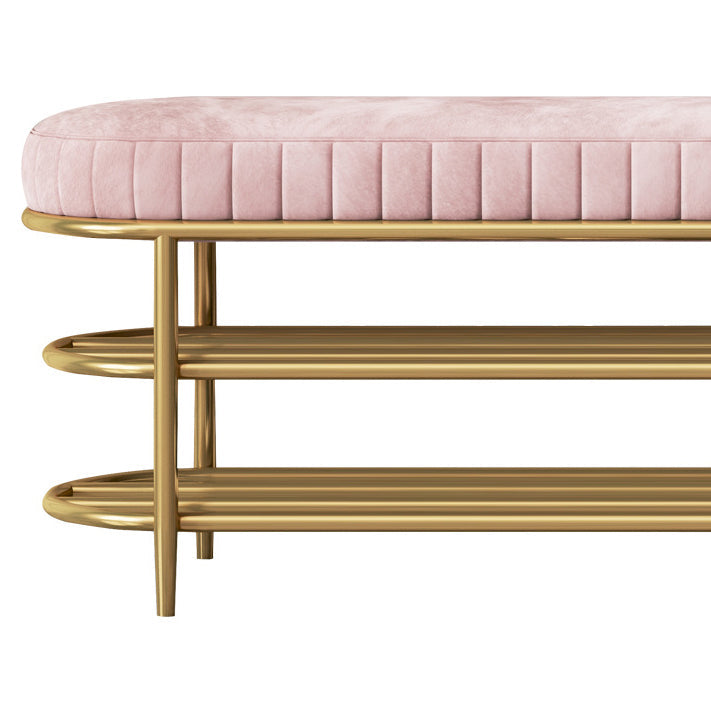 Glam 12.5" W Seating Bench Cushioned Shoe Storage Entryway and Bedroom Bench Clearhalo 'Benches' 'Chairs & Seating' 'furn' 'furn_benches' 'Furniture' 'Living Room Furniture' 6649945