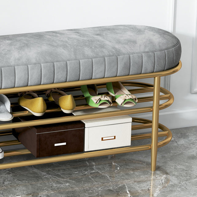 Glam 12.5" W Seating Bench Cushioned Shoe Storage Entryway and Bedroom Bench Clearhalo 'Benches' 'Chairs & Seating' 'furn' 'furn_benches' 'Furniture' 'Living Room Furniture' 6649946