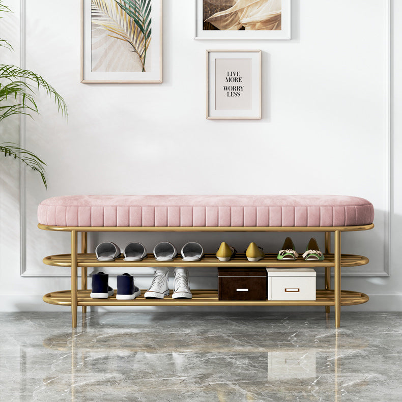 Glam 12.5" W Seating Bench Cushioned Shoe Storage Entryway and Bedroom Bench Clearhalo 'Benches' 'Chairs & Seating' 'furn' 'furn_benches' 'Furniture' 'Living Room Furniture' 6649949