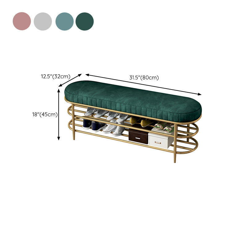 Glam 12.5" W Seating Bench Cushioned Shoe Storage Entryway and Bedroom Bench Clearhalo 'Benches' 'Chairs & Seating' 'furn' 'furn_benches' 'Furniture' 'Living Room Furniture' 6649950