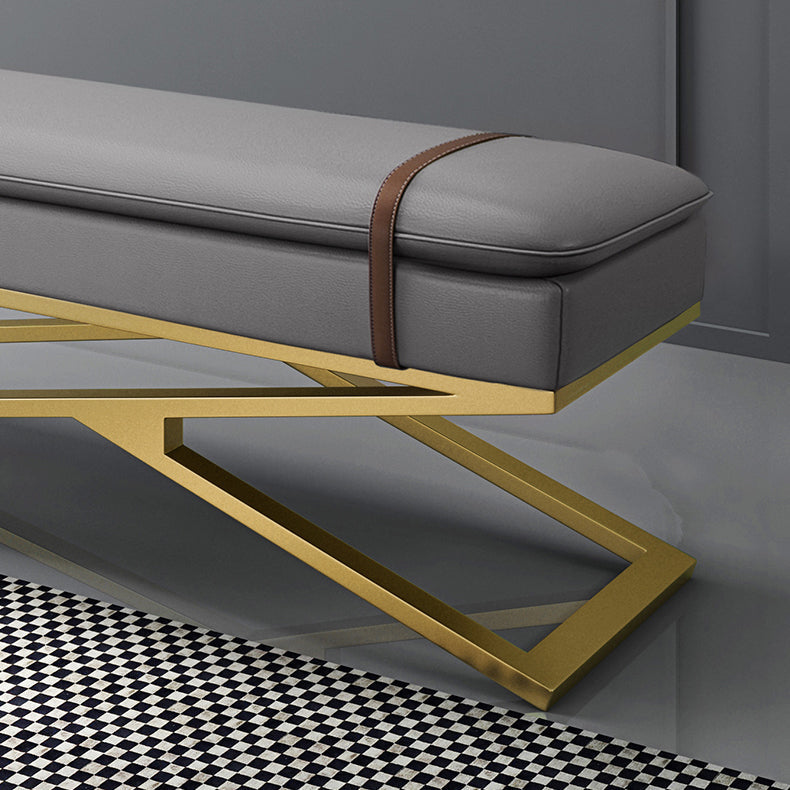 Glam 15" W Seating Bench Cushioned Rectangle Entryway and Bedroom Bench Clearhalo 'Benches' 'Chairs & Seating' 'furn' 'furn_benches' 'Furniture' 'Living Room Furniture' 6649959