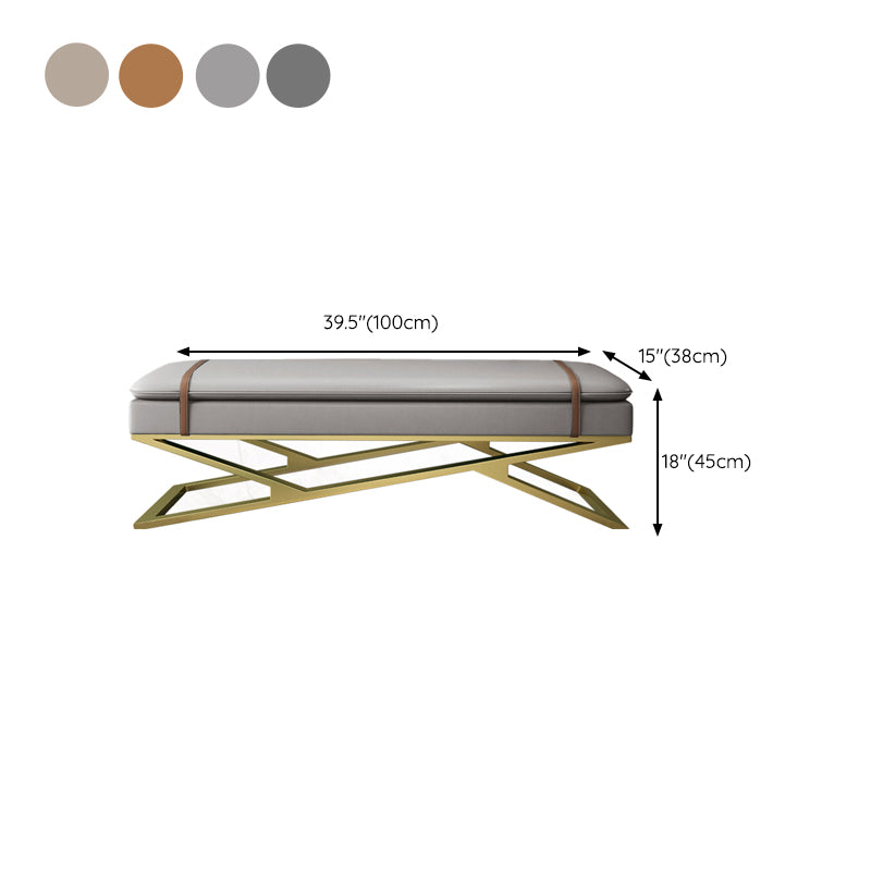 Glam 15" W Seating Bench Cushioned Rectangle Entryway and Bedroom Bench Clearhalo 'Benches' 'Chairs & Seating' 'furn' 'furn_benches' 'Furniture' 'Living Room Furniture' 6649962