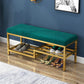 Glam 14" W Seating Bench Cushioned Rectangle Shoe Storage Entryway and Bedroom Bench Blackish Green Clearhalo 'Benches' 'Chairs & Seating' 'furn' 'furn_benches' 'Furniture' 'Living Room Furniture' 6649964
