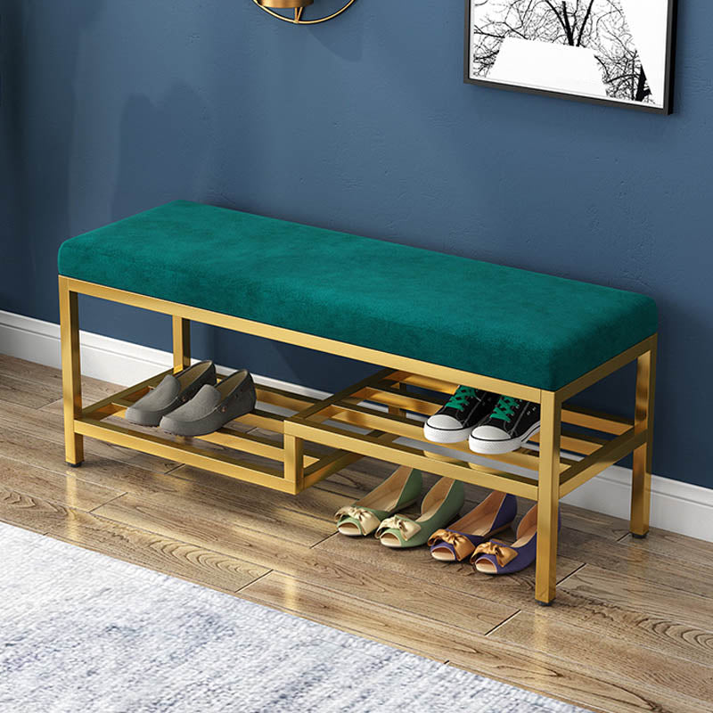 Glam 14" W Seating Bench Cushioned Rectangle Shoe Storage Entryway and Bedroom Bench Blackish Green Clearhalo 'Benches' 'Chairs & Seating' 'furn' 'furn_benches' 'Furniture' 'Living Room Furniture' 6649964