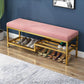 Glam 14" W Seating Bench Cushioned Rectangle Shoe Storage Entryway and Bedroom Bench Pink Clearhalo 'Benches' 'Chairs & Seating' 'furn' 'furn_benches' 'Furniture' 'Living Room Furniture' 6649966