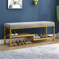 Glam 14" W Seating Bench Cushioned Rectangle Shoe Storage Entryway and Bedroom Bench Clearhalo 'Benches' 'Chairs & Seating' 'furn' 'furn_benches' 'Furniture' 'Living Room Furniture' 6649973