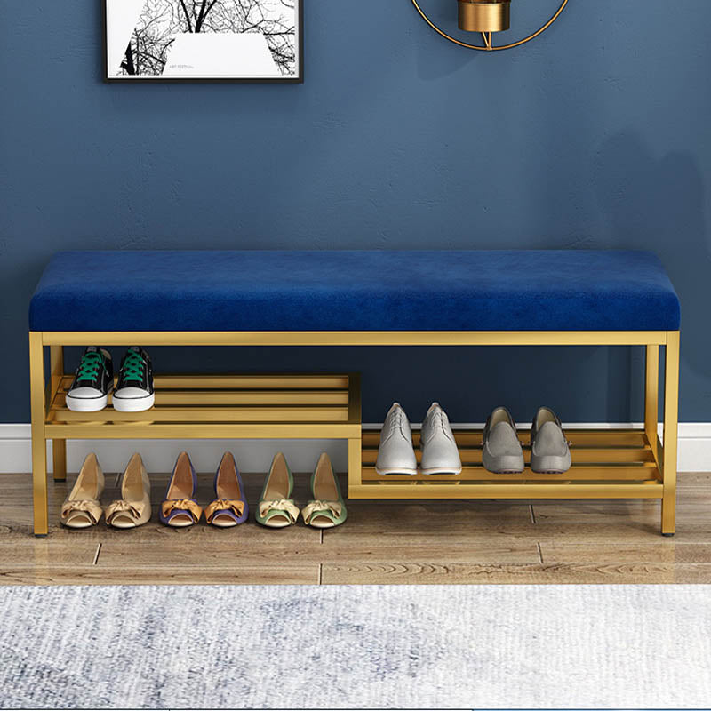 Glam 14" W Seating Bench Cushioned Rectangle Shoe Storage Entryway and Bedroom Bench Clearhalo 'Benches' 'Chairs & Seating' 'furn' 'furn_benches' 'Furniture' 'Living Room Furniture' 6649975