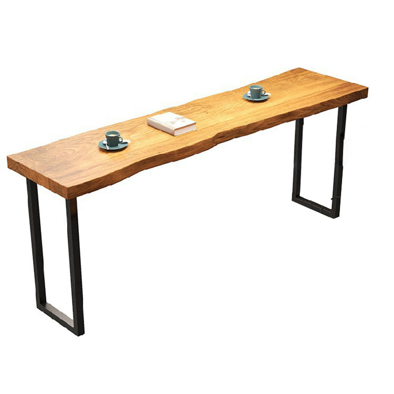 Rectangular Bar Height Table Wood Top and Metal Base Bistro Bar Table Without Chairs Clearhalo 'Bar Furniture' 'Bar Tables' 'bar_tables' 'furn' 'furn_bar_tables' 'Furniture' 'Kitchen & Dining Furniture' 6650018