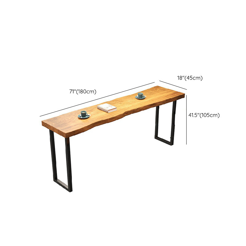 Rectangular Bar Height Table Wood Top and Metal Base Bistro Bar Table Clearhalo 'Bar Furniture' 'Bar Tables' 'bar_tables' 'furn' 'furn_bar_tables' 'Furniture' 'Kitchen & Dining Furniture' 6650022