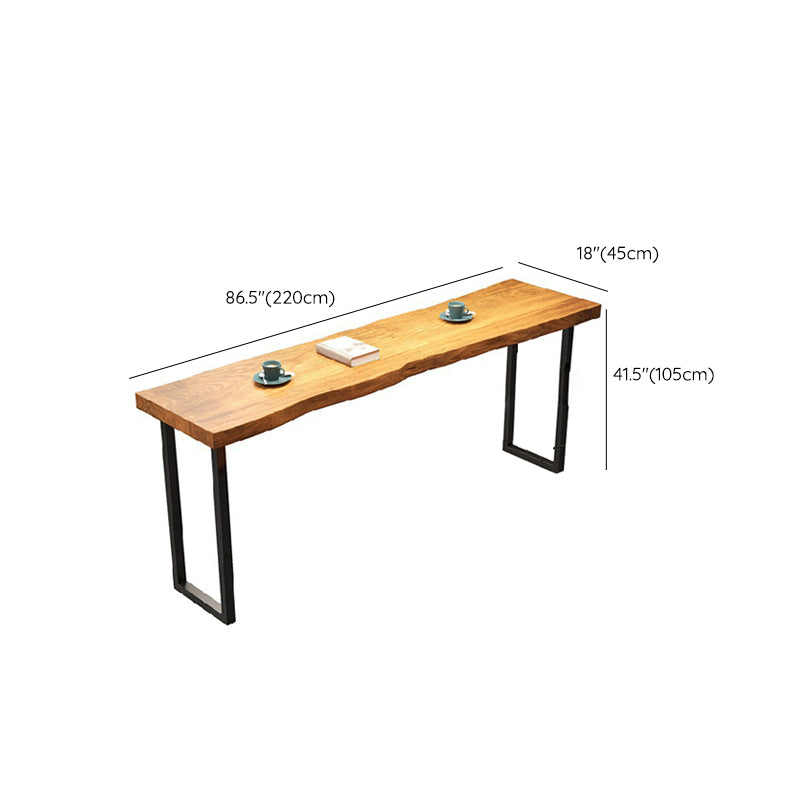 Rectangular Bar Height Table Wood Top and Metal Base Bistro Bar Table Clearhalo 'Bar Furniture' 'Bar Tables' 'bar_tables' 'furn' 'furn_bar_tables' 'Furniture' 'Kitchen & Dining Furniture' 6650024