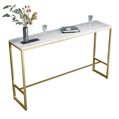 White Faux Marble Table Modern Style Bistro Bar Table for Patio Use Without Chairs Clearhalo 'Bar Furniture' 'Bar Tables' 'bar_tables' 'furn' 'furn_bar_tables' 'Furniture' 'Kitchen & Dining Furniture' 6650027