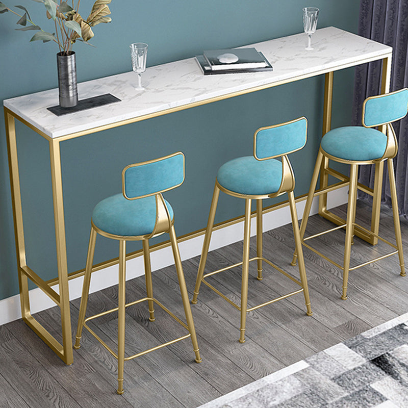 White Faux Marble Table Modern Style Bistro Bar Table for Patio Use Clearhalo 'Bar Furniture' 'Bar Tables' 'bar_tables' 'furn' 'furn_bar_tables' 'Furniture' 'Kitchen & Dining Furniture' 6650035