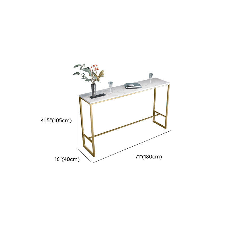 White Faux Marble Table Modern Style Bistro Bar Table for Patio Use Clearhalo 'Bar Furniture' 'Bar Tables' 'bar_tables' 'furn' 'furn_bar_tables' 'Furniture' 'Kitchen & Dining Furniture' 6650041