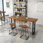 Industrial Bar Table Solid Wood Rectangle Pub Table in Brown