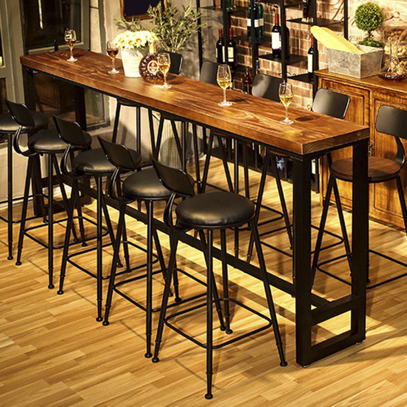 Rectangle Counter Height Dining Table Solid Wood Bar Dining Table 102.4"L x 15.7"W x 41.3"H Without Chairs Clearhalo 'Bar Furniture' 'Bar Tables' 'bar_tables' 'furn' 'furn_bar_tables' 'Furniture' 'Kitchen & Dining Furniture' 6650169