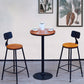 Industrial Style Bistro Bar Table Solid Wood Top Bar Table for Dining Room 21.7"L x 21.7"W x 41.3"H Walnut Round Clearhalo 'Bar Furniture' 'Bar Tables' 'bar_tables' 'furn' 'furn_bar_tables' 'Furniture' 'Kitchen & Dining Furniture' 6650318
