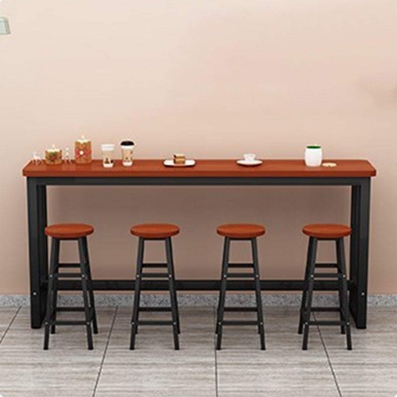 Modern Style Wood Bar Stool Table Rectangle Bar Table for Cafe and Breakroom Brown Black Without Chairs Clearhalo 'Bar Furniture' 'Bar Tables' 'bar_tables' 'furn' 'furn_bar_tables' 'Furniture' 'Kitchen & Dining Furniture' 6650334