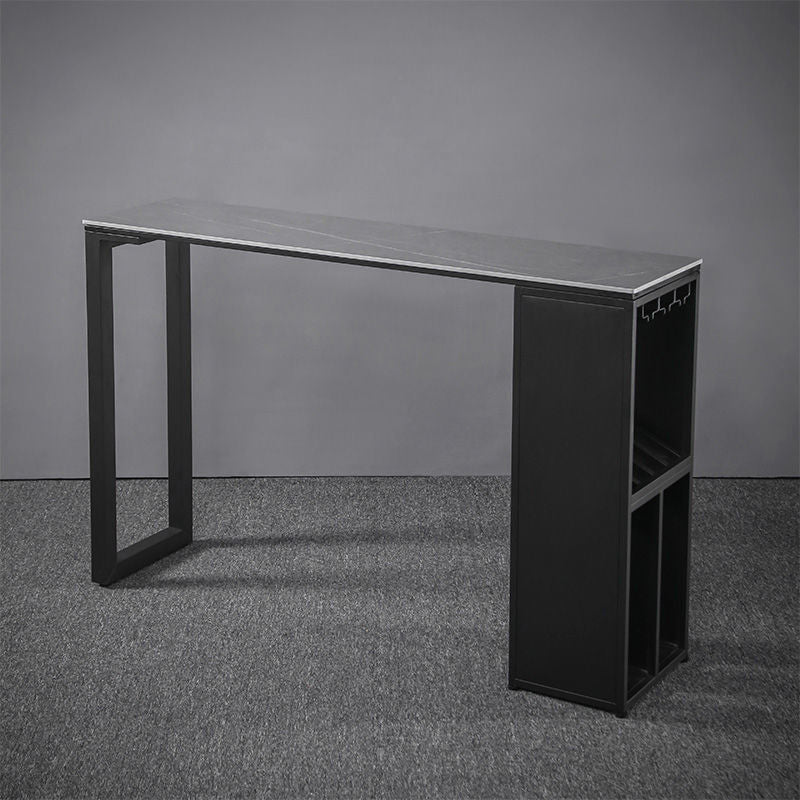 Sintered Stone Bar Table Rectangle Dining Table for Kitchen Living Room Coffee Room Gray Without Chairs Clearhalo 'Bar Furniture' 'Bar Tables' 'bar_tables' 'furn' 'furn_bar_tables' 'Furniture' 'Kitchen & Dining Furniture' 6650367