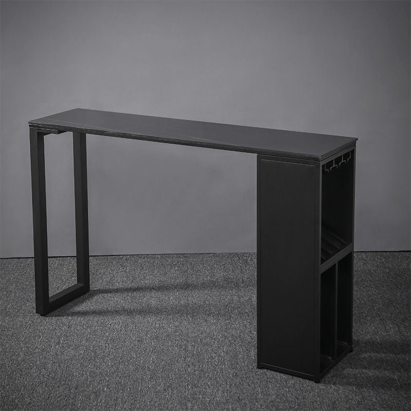 Sintered Stone Bar Table Rectangle Dining Table for Kitchen Living Room Coffee Room Black Without Chairs Clearhalo 'Bar Furniture' 'Bar Tables' 'bar_tables' 'furn' 'furn_bar_tables' 'Furniture' 'Kitchen & Dining Furniture' 6650368