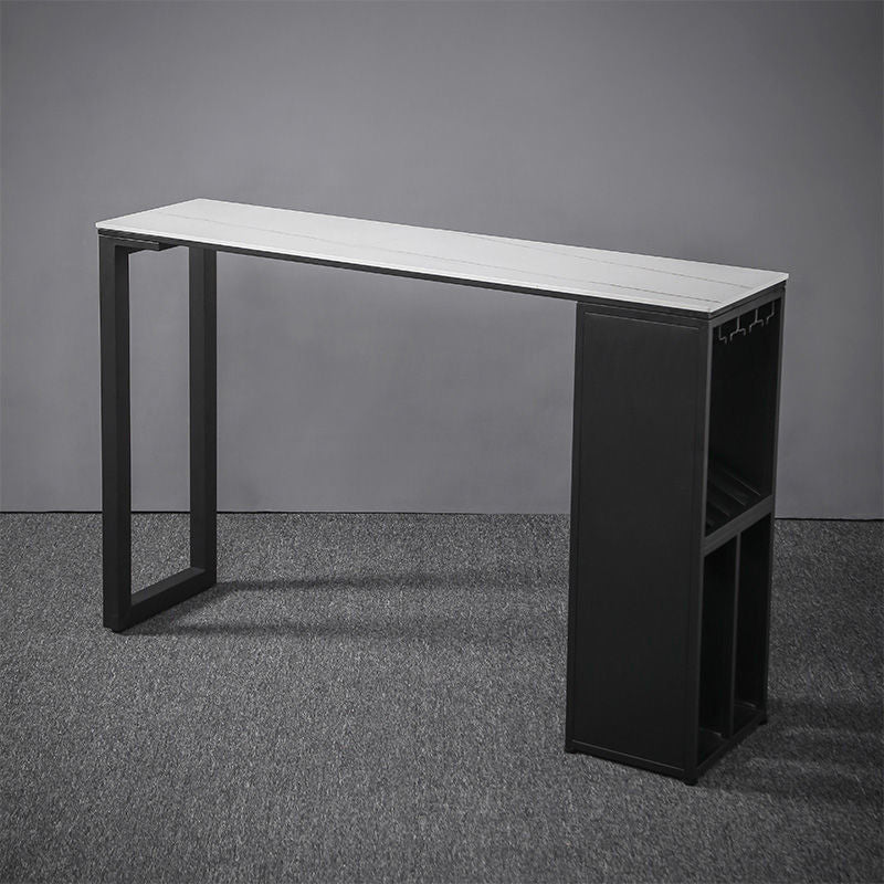 Sintered Stone Bar Table Rectangle Dining Table for Kitchen Living Room Coffee Room White Gold Without Chairs Clearhalo 'Bar Furniture' 'Bar Tables' 'bar_tables' 'furn' 'furn_bar_tables' 'Furniture' 'Kitchen & Dining Furniture' 6650369