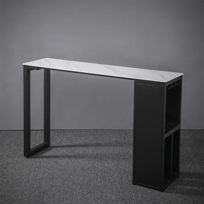 Sintered Stone Bar Table Rectangle Dining Table for Kitchen Living Room Coffee Room White Grey Without Chairs Clearhalo 'Bar Furniture' 'Bar Tables' 'bar_tables' 'furn' 'furn_bar_tables' 'Furniture' 'Kitchen & Dining Furniture' 6650372