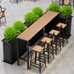 Manufactured Wood Bar Table Black Legs and Metal Base Bar Table 86.6"L x 15.7"W x 41.3"H Without Chairs Clearhalo 'Bar Furniture' 'Bar Tables' 'bar_tables' 'furn' 'furn_bar_tables' 'Furniture' 'Kitchen & Dining Furniture' 6650401
