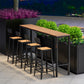 Manufactured Wood Bar Table Black Legs and Metal Base Bar Table 78.7"L x 15.7"W x 41.3"H Without Chairs Clearhalo 'Bar Furniture' 'Bar Tables' 'bar_tables' 'furn' 'furn_bar_tables' 'Furniture' 'Kitchen & Dining Furniture' 6650403