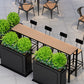 Manufactured Wood Bar Table Black Legs and Metal Base Bar Table 70.9"L x 15.7"W x 41.3"H Without Chairs Clearhalo 'Bar Furniture' 'Bar Tables' 'bar_tables' 'furn' 'furn_bar_tables' 'Furniture' 'Kitchen & Dining Furniture' 6650404