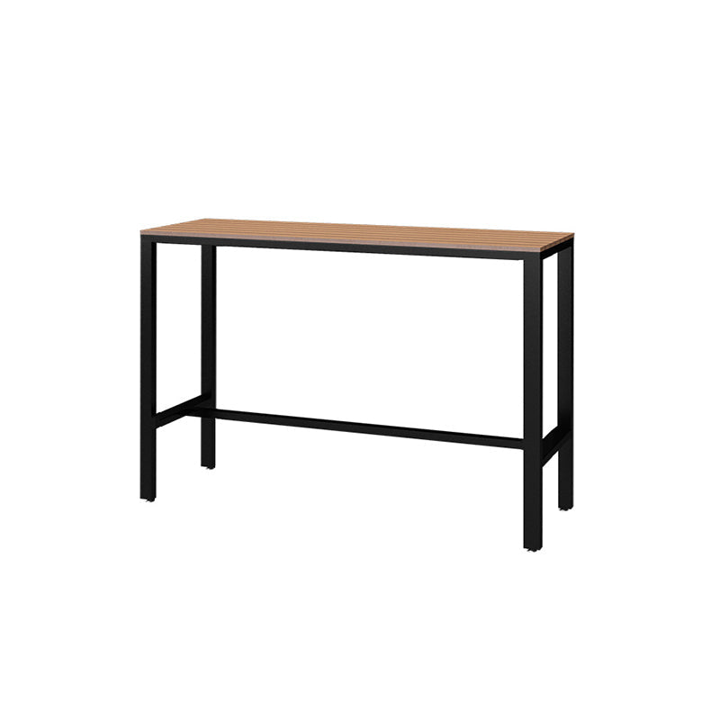 Manufactured Wood Bar Table Black Legs and Metal Base Bar Table Clearhalo 'Bar Furniture' 'Bar Tables' 'bar_tables' 'furn' 'furn_bar_tables' 'Furniture' 'Kitchen & Dining Furniture' 6650406