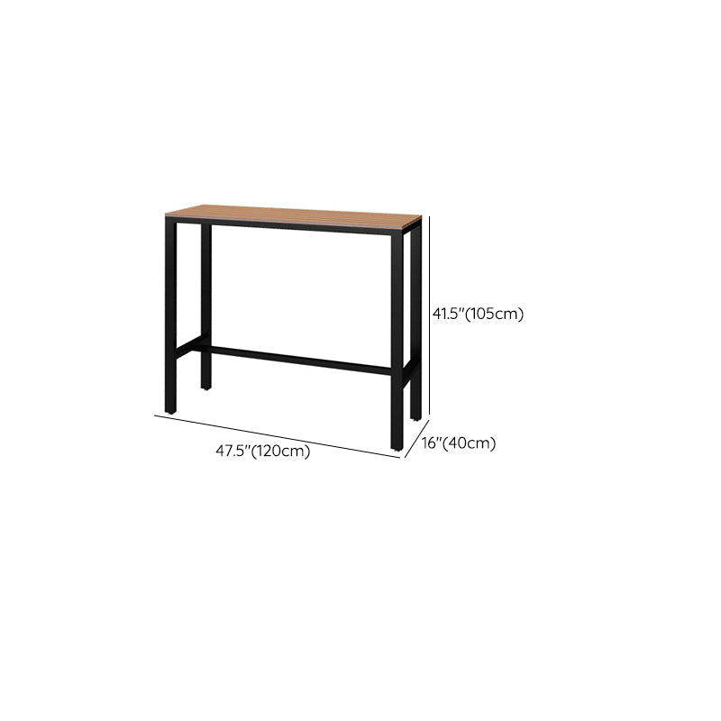 Manufactured Wood Bar Table Black Legs and Metal Base Bar Table Clearhalo 'Bar Furniture' 'Bar Tables' 'bar_tables' 'furn' 'furn_bar_tables' 'Furniture' 'Kitchen & Dining Furniture' 6650417