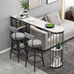 Sintered Stone Bar Table Industrial Dining Table with Storage Shelves 63"L x 15.7"W x 41.3"H Black White Clearhalo 'Bar Furniture' 'Bar Tables' 'bar_tables' 'furn' 'furn_bar_tables' 'Furniture' 'Kitchen & Dining Furniture' 6650438