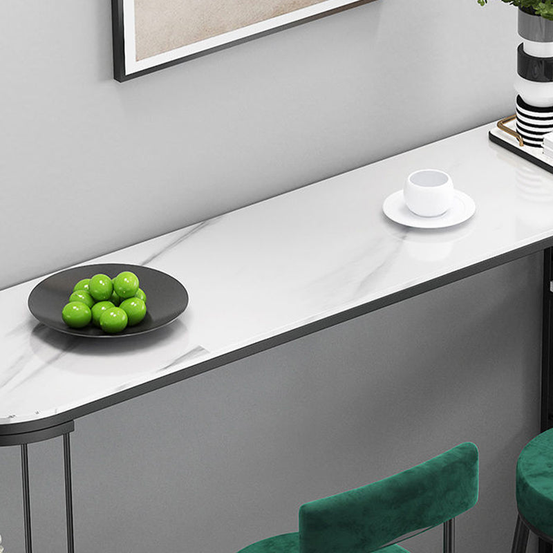 Sintered Stone Bar Table Industrial Dining Table with Storage Shelves Clearhalo 'Bar Furniture' 'Bar Tables' 'bar_tables' 'furn' 'furn_bar_tables' 'Furniture' 'Kitchen & Dining Furniture' 6650440