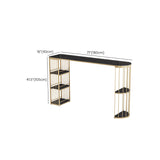 Sintered Stone Bar Table Industrial Dining Table with Storage Shelves Clearhalo 'Bar Furniture' 'Bar Tables' 'bar_tables' 'furn' 'furn_bar_tables' 'Furniture' 'Kitchen & Dining Furniture' 6650448