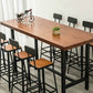 Mesa de bar de madera maciza marrón, mesa de comedor con base de caballete para cocina y sala de estar